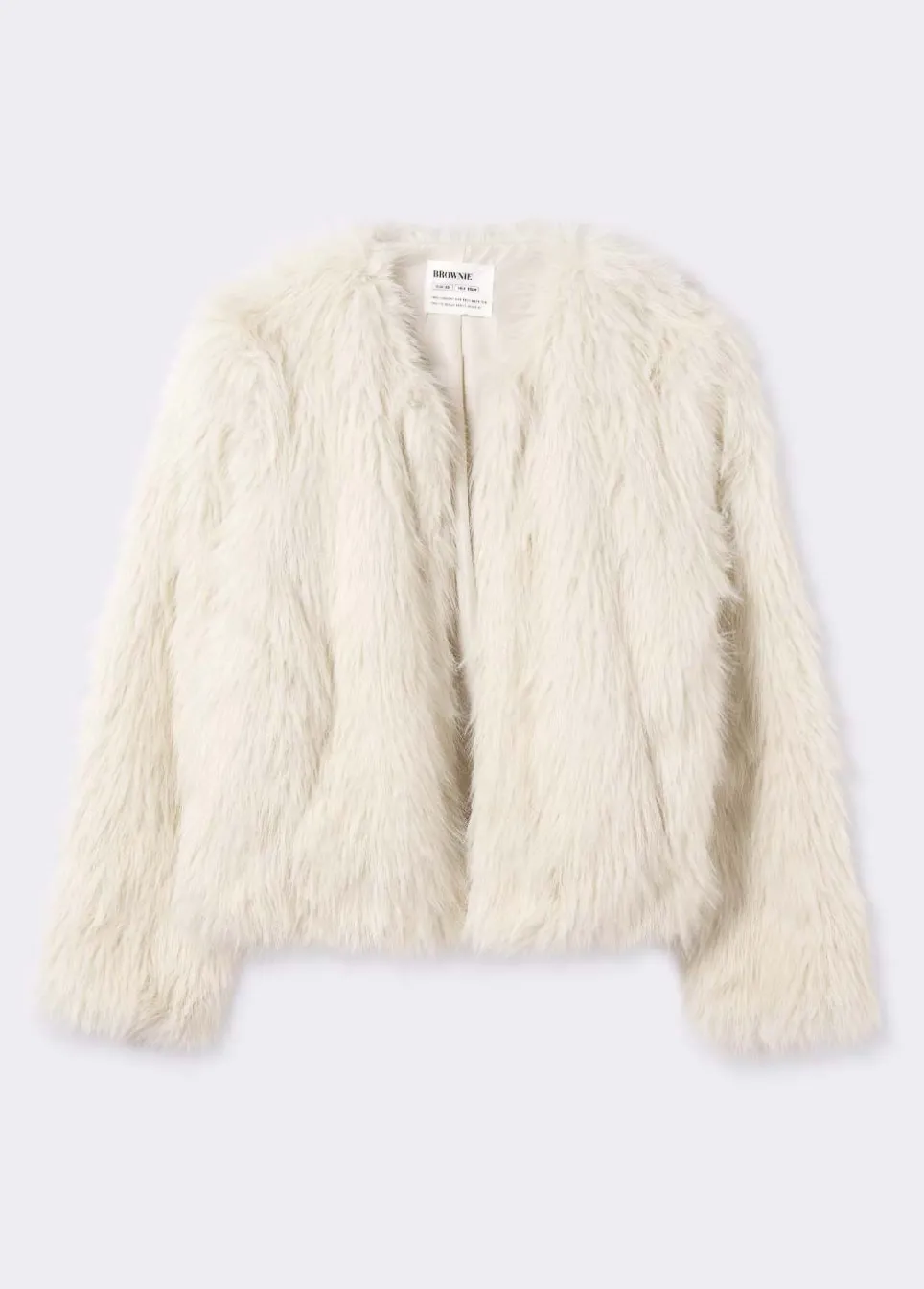 Abrigo Corto Efecto Pelo