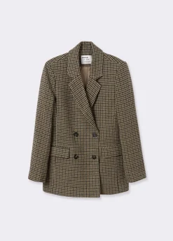 Americana Cruzada Pata De Gallo Con Lana