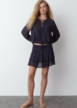 Blusa Tiras Cruzadas Estampada