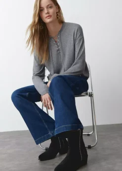 Botin Alto Tiras Bolitas Piel