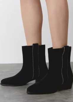 Botin Alto Tiras Bolitas Piel