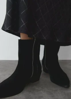 Botin Alto Tiras Bolitas Piel