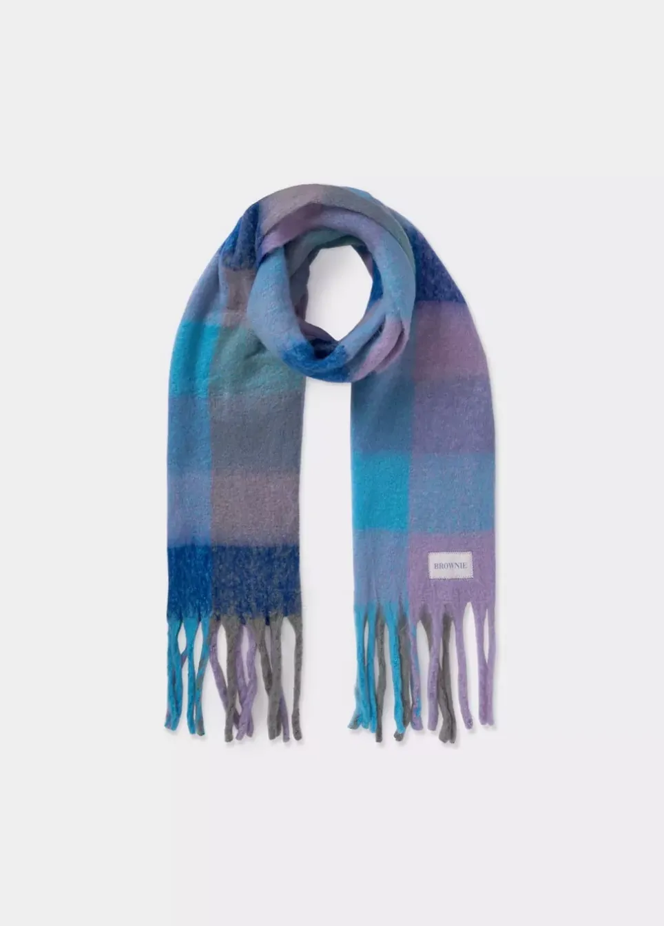 Bufanda Gruesa Cuadros Flecos