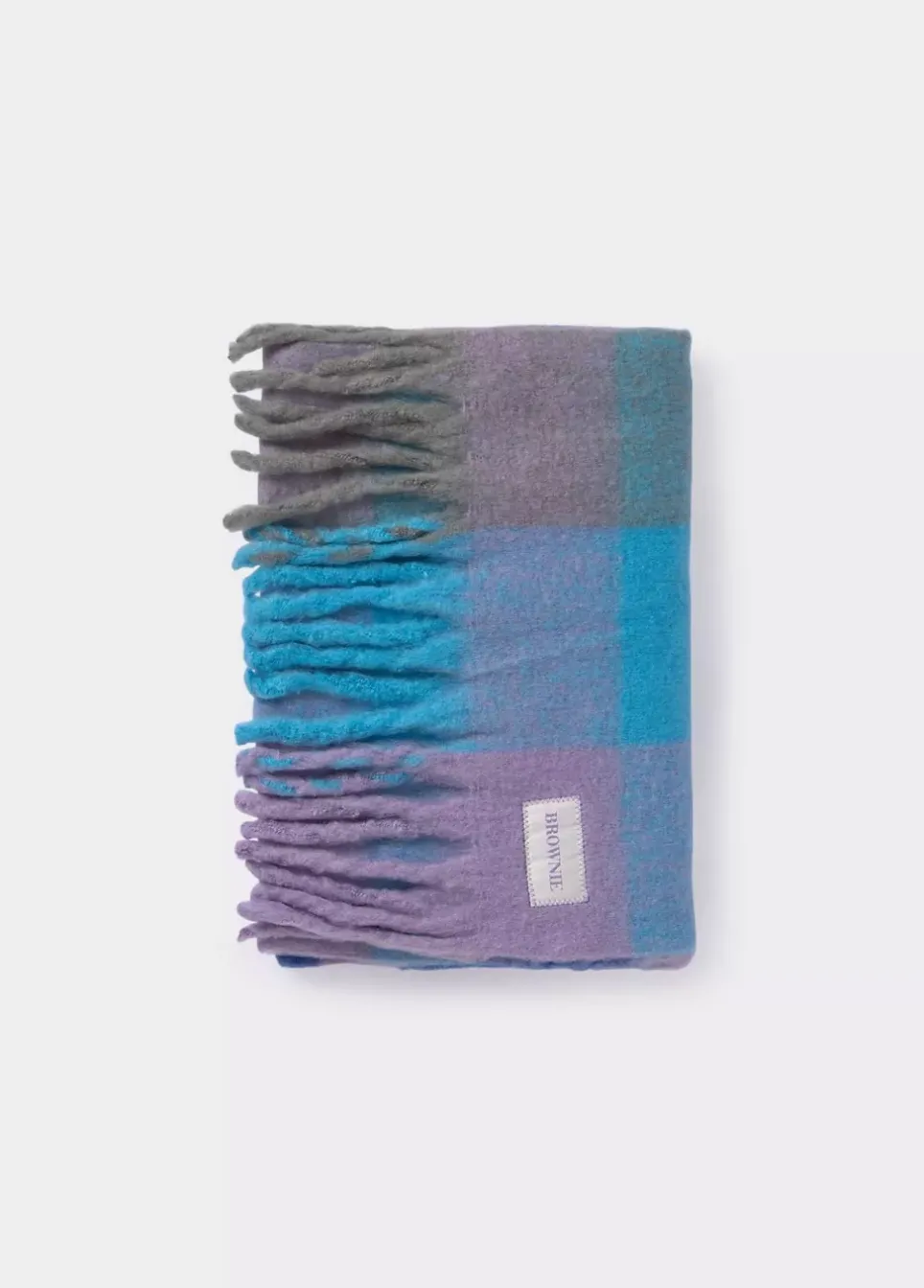 Bufanda Gruesa Cuadros Flecos