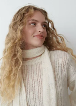 Bufanda Punto Calado Cruda