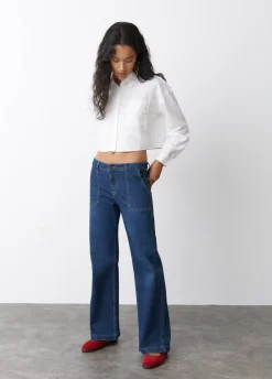 Camisa Cropped Lisa Bolsillo