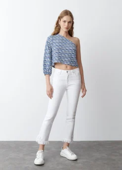 Camiseta Asimetrica Hilo Metalizado