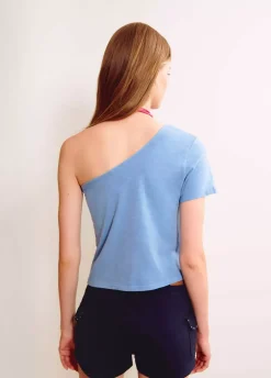 Camiseta Asimetrica Manga Corta