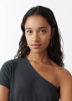 Camiseta Asimetrica Manga Corta Antracita