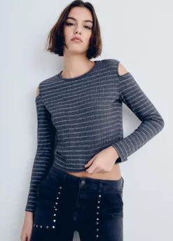 Camiseta Escote Hombros Rayas