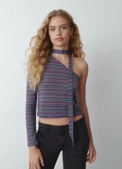 Camiseta Manga Larga Asimetrica Chocker