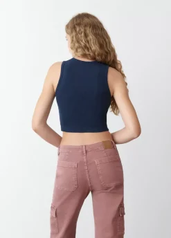 Camiseta Sin Manga Bordada