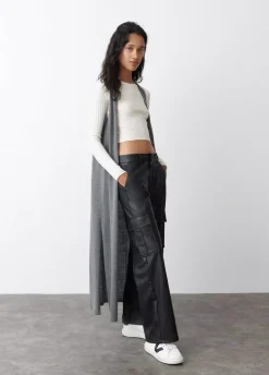 Chaleco Largo Punto Liso