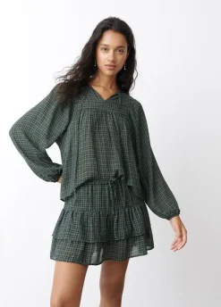 Falda Cuadros Volantes