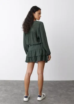 Falda Cuadros Volantes