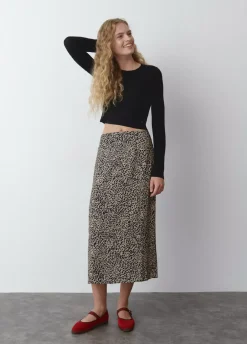 Falda Midi Mancha Animal