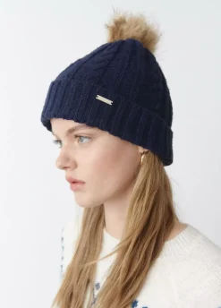 Gorro Trenza Bola Pelo
