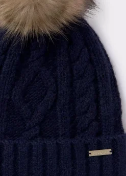Gorro Trenza Bola Pelo
