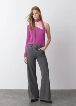 Jersey Asimetrico Pelo Bufanda