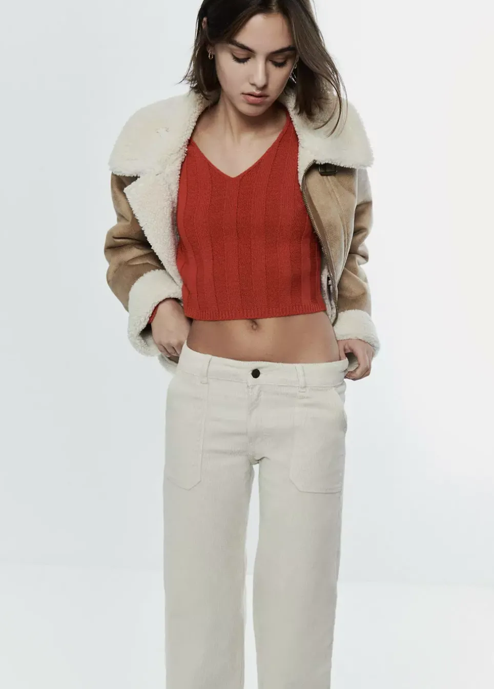 Jersey Cropped Cuello Pico