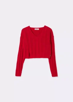 Jersey Cropped Cuello Pico