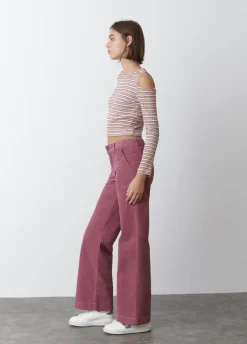 Pantalon Pana Culotte Bolsillo Frontal