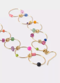 Pendientes Largo Cinco Aros Piedras