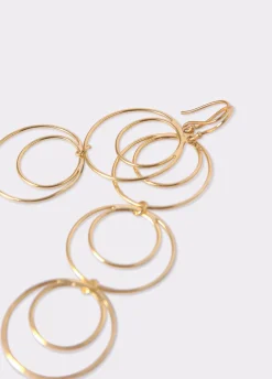 Pendientes Largos Tres Aros Dobles