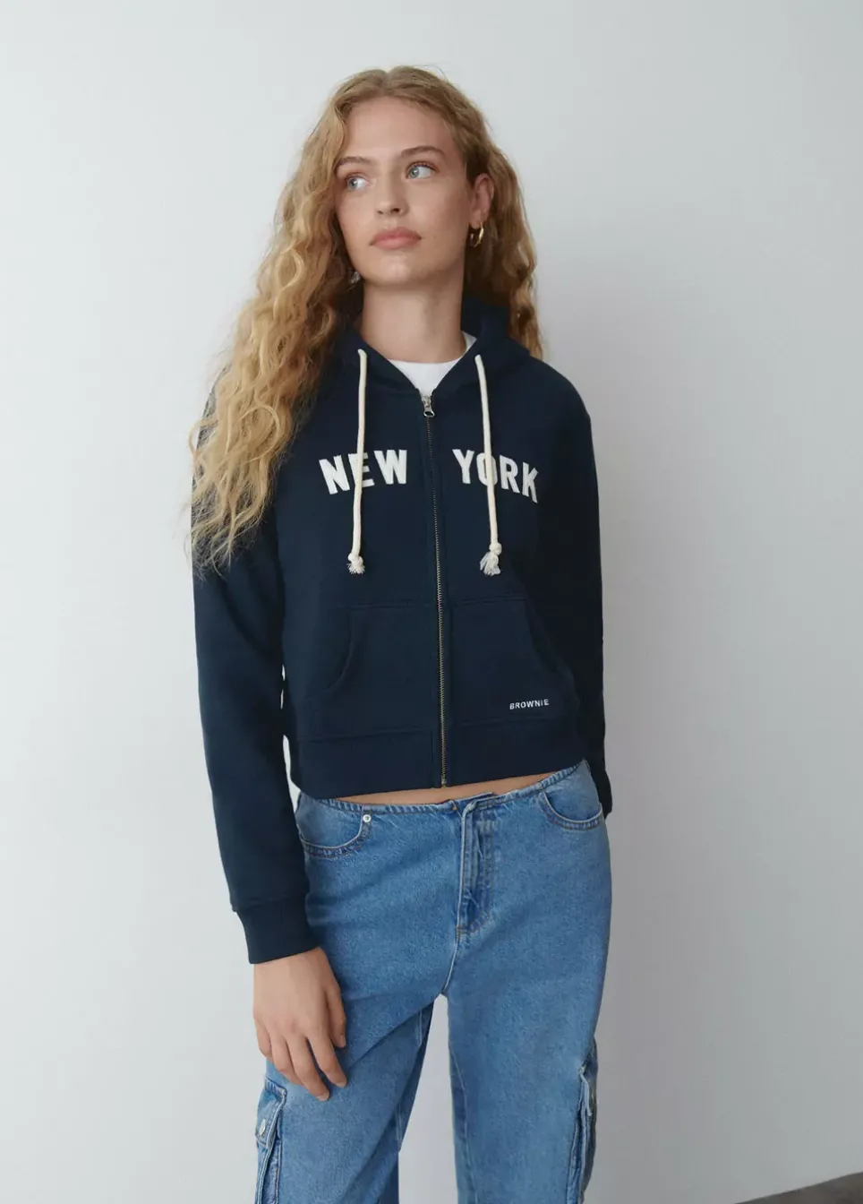 Sudadera Cremall Capucha New York