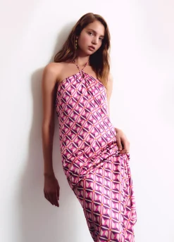 Vestido Halter Estampado Pop