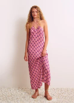 Vestido Halter Estampado Pop